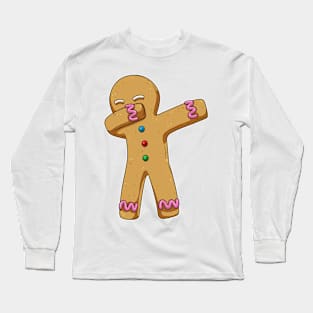 Gingerbread man Christmas Hip Hop Dance Dab Long Sleeve T-Shirt